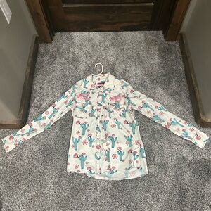 Cactus Print Button Down Shirt